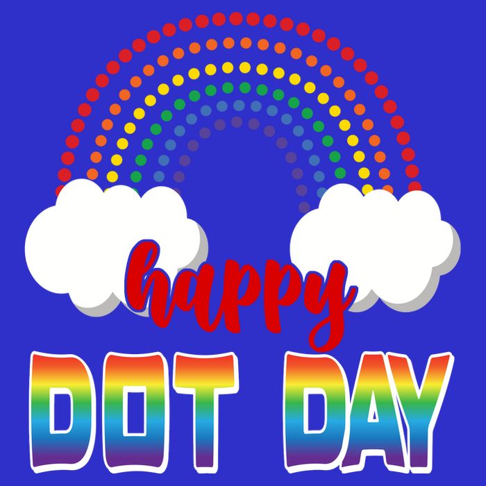 Happy International Dot Day Rainbow Clouds Premium T-Shirt