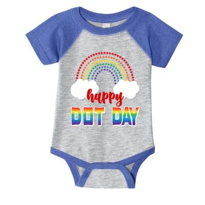 Happy International Dot Day Rainbow Clouds Infant Baby Jersey Bodysuit