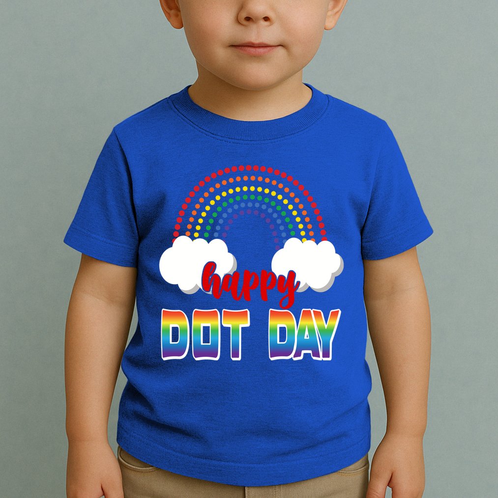 Happy International Dot Day Rainbow Clouds Toddler T-Shirt