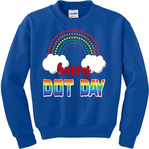 Happy International Dot Day Rainbow Clouds Kids Sweatshirt