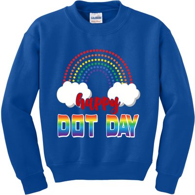Happy International Dot Day Rainbow Clouds Kids Sweatshirt