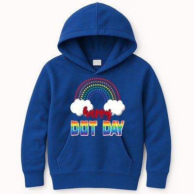Happy International Dot Day Rainbow Clouds Kids Hoodie