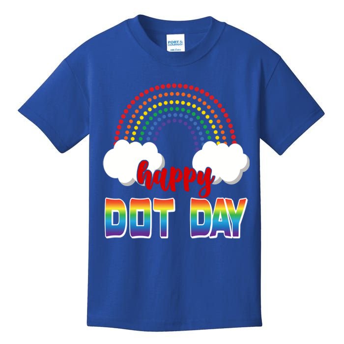 Happy International Dot Day Rainbow Clouds Kids T-Shirt