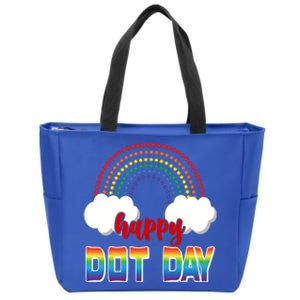 Happy International Dot Day Rainbow Clouds Zip Tote Bag