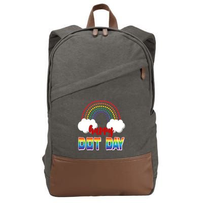 Happy International Dot Day Rainbow Clouds Cotton Canvas Backpack