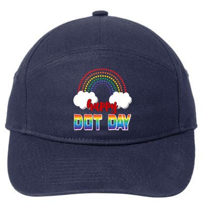 Happy International Dot Day Rainbow Clouds 7-Panel Snapback Hat