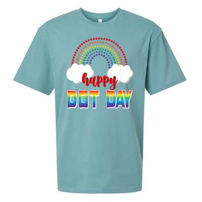 Happy International Dot Day Rainbow Clouds Sueded Cloud Jersey T-Shirt