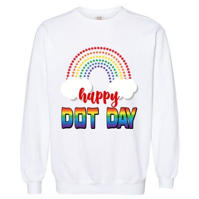 Happy International Dot Day Rainbow Clouds Garment-Dyed Sweatshirt
