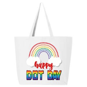 Happy International Dot Day Rainbow Clouds 25L Jumbo Tote