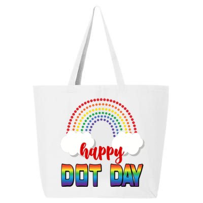 Happy International Dot Day Rainbow Clouds 25L Jumbo Tote