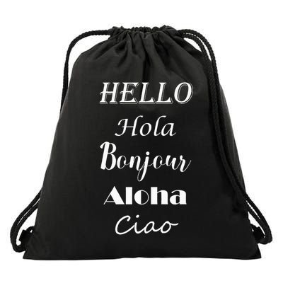 Hello In Different Languages Greetings Drawstring Bag