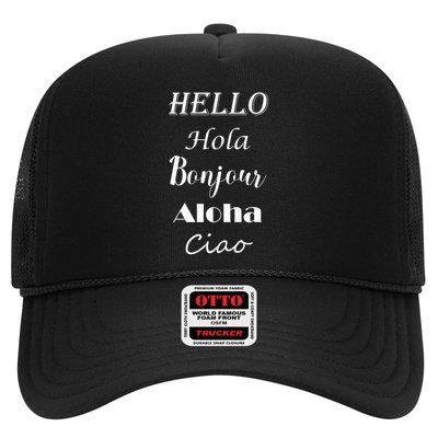 Hello In Different Languages Greetings Trucker Hat
