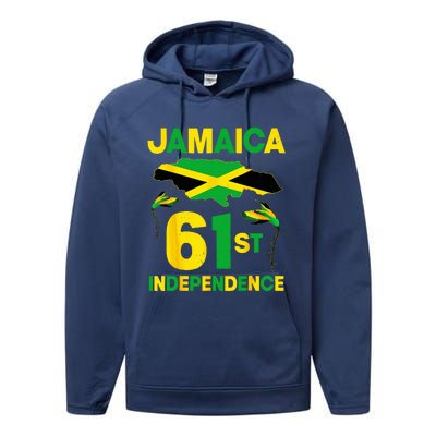 Happy Independence Day Jamaica 1962 Proud Jamaican Performance Fleece Hoodie