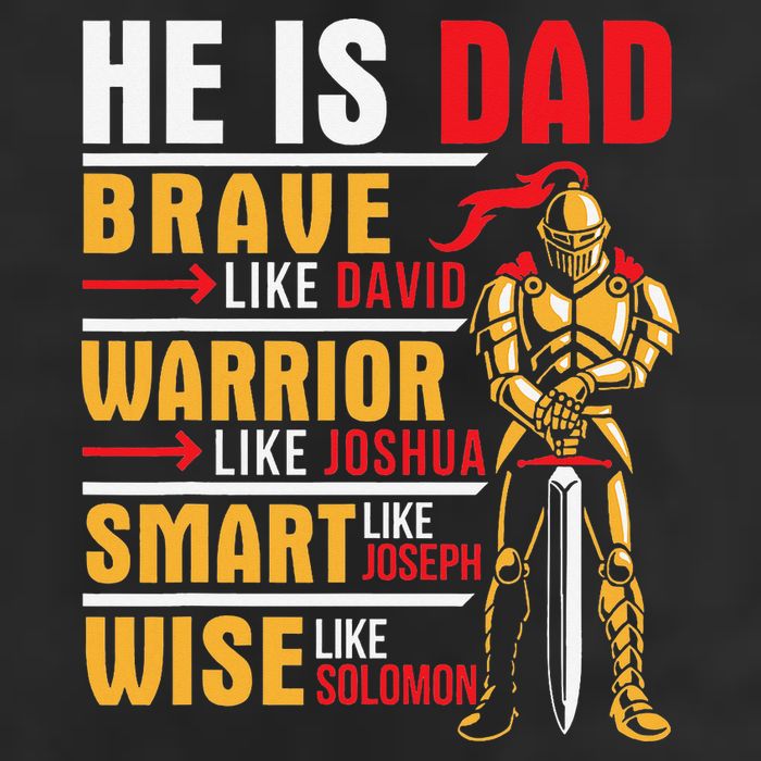 He Is Dad Brave Warrior Smart And Wise Father Daddy Papa Cool Comfort Performance Bucket Hat