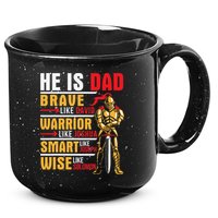 He Is Dad Brave Warrior Smart And Wise Father Daddy Papa 15oz Campfire Ceramic Mug