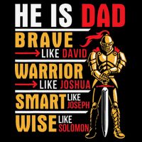 He Is Dad Brave Warrior Smart And Wise Father Daddy Papa 16 in Basic Backpack