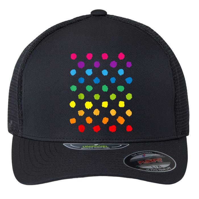 Happy International Dot Day Teacher Dots Flexfit Unipanel Trucker Cap