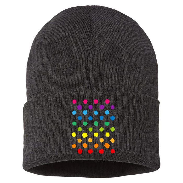 Happy International Dot Day Teacher Dots Sustainable Knit Beanie