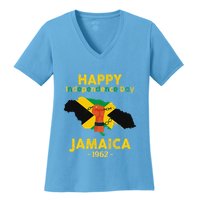 Happy Independence Day Jamaica 1962 Women's V-Neck T-Shirt