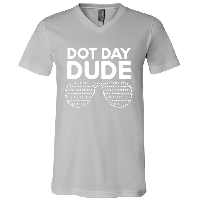 Happy International Dot Day September 15th Polka Dot V-Neck T-Shirt