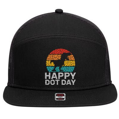 Happy International Dot Day 2024 September 15th Polka Dot 7 Panel Mesh Trucker Snapback Hat