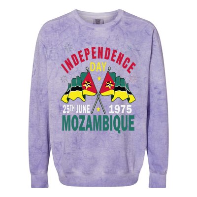 Happy Independence Day Mozambique Mozambican Flag Colorblast Crewneck Sweatshirt