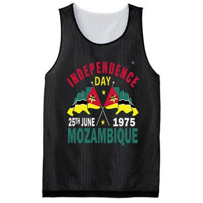 Happy Independence Day Mozambique Mozambican Flag Mesh Reversible Basketball Jersey Tank