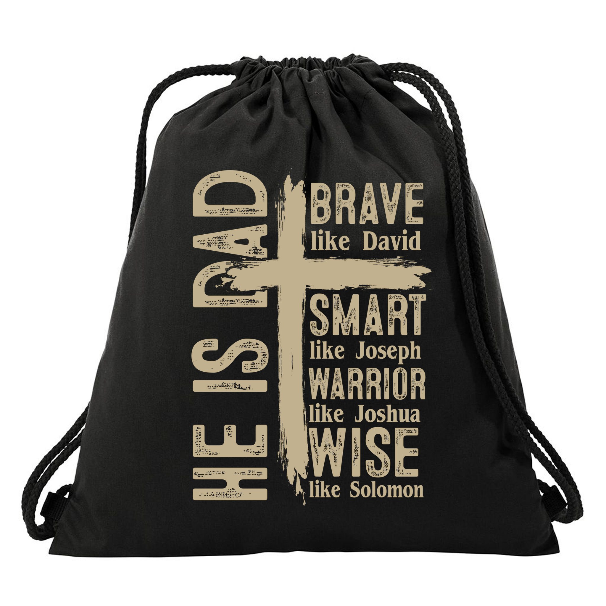 He Is Dad Religious Christian Bible Quote Father Drawstring Bag