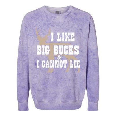 Hunter I Deer Hunting I I Like Big Bucks And I Cannot Lie Gift Colorblast Crewneck Sweatshirt