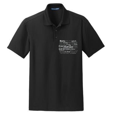 Hello In Different Languages Multilingualism Gift Dry Zone Grid Polo