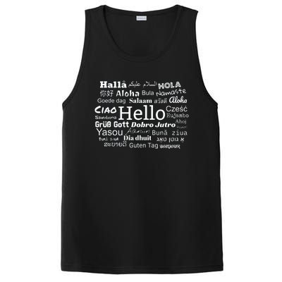 Hello In Different Languages Multilingualism Gift PosiCharge Competitor Tank