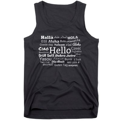 Hello In Different Languages Multilingualism Gift Tank Top