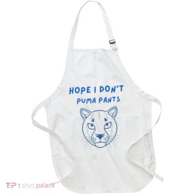 Hope I Dont Pants Funny Cat Pun Full-Length Apron With Pockets