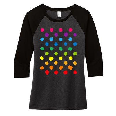 Happy International Dot Teacher Women's Tri-Blend 3/4-Sleeve Raglan Shirt