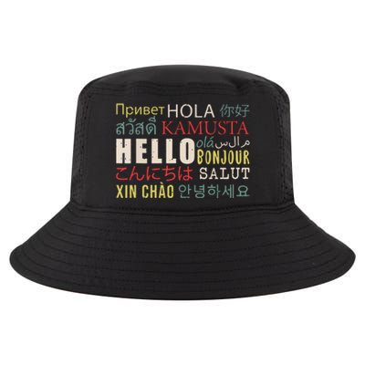 Hello In Different Languages ELL English Language Learning Cool Comfort Performance Bucket Hat