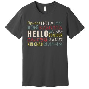 Hello In Different Languages ELL English Language Learning Premium T-Shirt