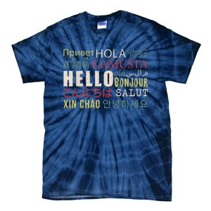 Hello In Different Languages ELL English Language Learning Tie-Dye T-Shirt