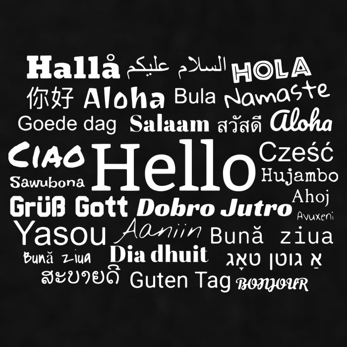 Hello In Different Languages Multilingualism Gift Ladies PosiCharge Tri-Blend Wicking Tank