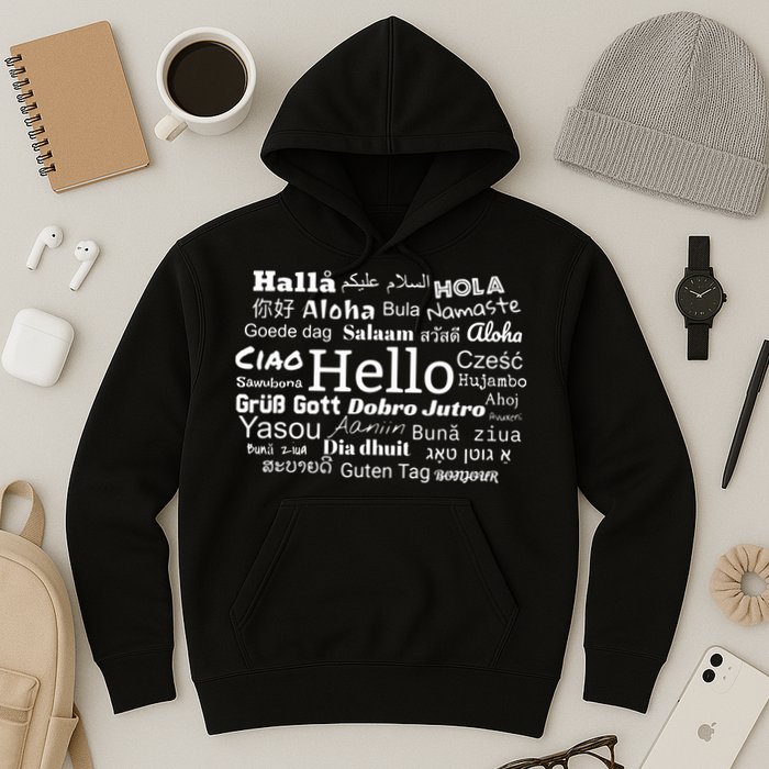 Hello In Different Languages Multilingualism Gift Hoodie