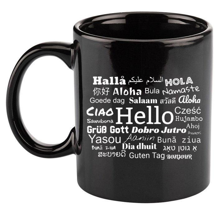 Hello In Different Languages Multilingualism Gift 11oz C Handle Ceramic Mug