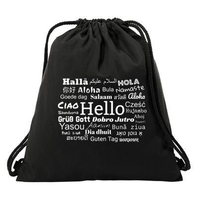 Hello In Different Languages Multilingualism Gift Drawstring Bag