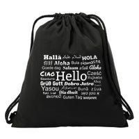 Hello In Different Languages Multilingualism Gift Drawstring Bag