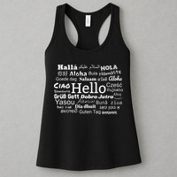 Hello In Different Languages Multilingualism Gift Womens Tank Top