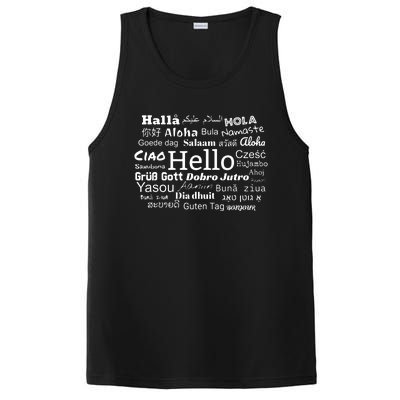 Hello In Different Languages Multilingualism Gift PosiCharge Competitor Tank