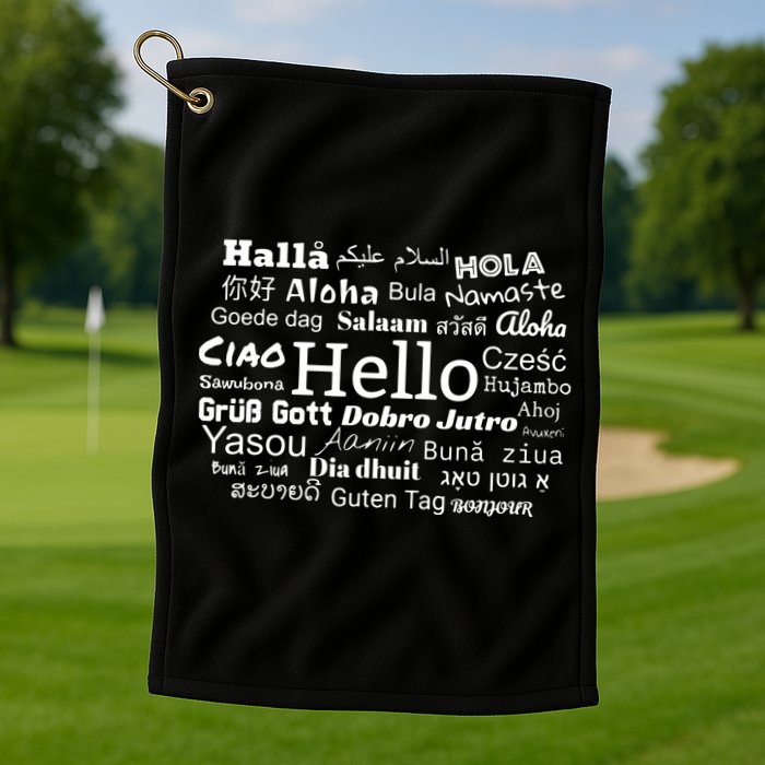 Hello In Different Languages Multilingualism Gift Golf Towel