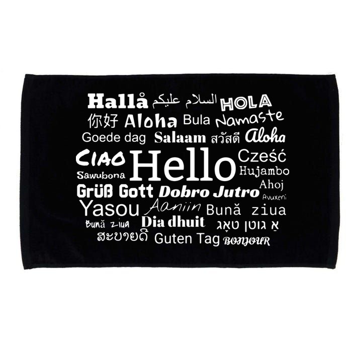 Hello In Different Languages Multilingualism Gift Microfiber Hand Towel