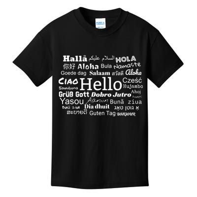Hello In Different Languages Multilingualism Gift Kids T-Shirt