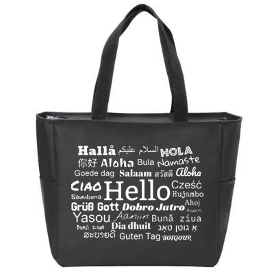 Hello In Different Languages Multilingualism Gift Zip Tote Bag