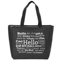 Hello In Different Languages Multilingualism Gift Zip Tote Bag