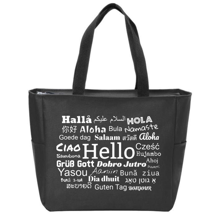 Hello In Different Languages Multilingualism Gift Zip Tote Bag